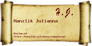 Hanzlik Julianna névjegykártya